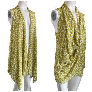 Chalet Et Ceci Green Dot Convertible Draping Vest Jacket to Wrap Top Sz S